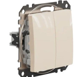 Кнопковий двоклавішний вимикач Schneider Electric Sedna Design & Elements бежевий SDD112118