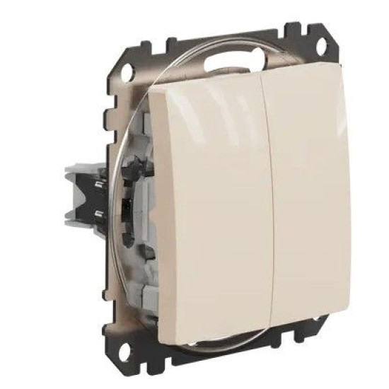 Кнопковий двоклавішний вимикач Schneider Electric Sedna Design & Elements бежевий SDD112118