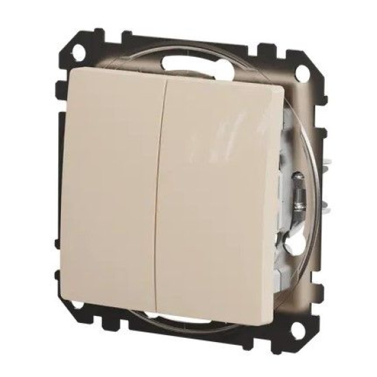 Кнопковий двоклавішний вимикач Schneider Electric Sedna Design & Elements бежевий SDD112118