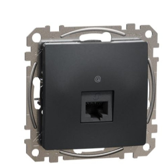 Комп'ютерна розетка Schneider Electric Sedna Design & Elements RJ45 кат. 5е UTP чорна SDD114451