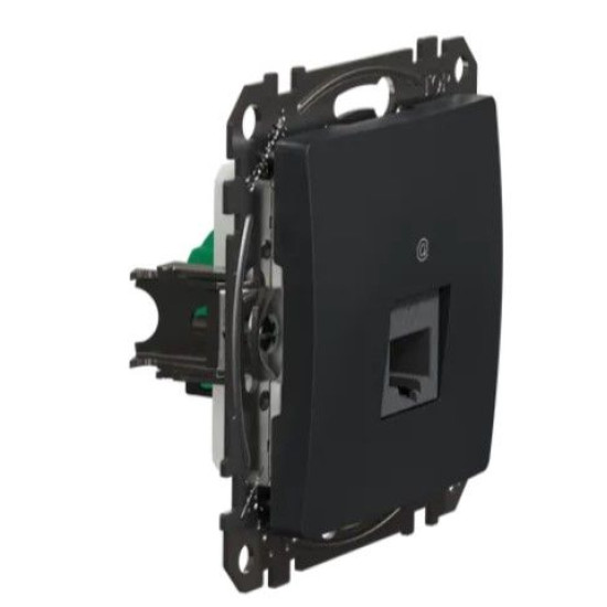 Комп'ютерна розетка Schneider Electric Sedna Design & Elements RJ45 кат. 5е UTP чорна SDD114451
