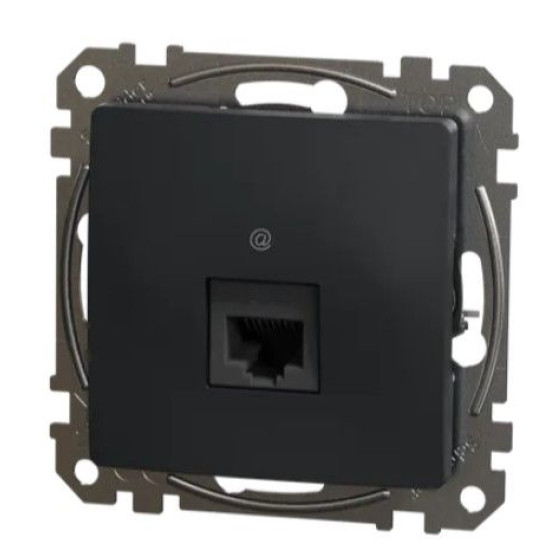 Комп'ютерна розетка Schneider Electric Sedna Design & Elements RJ45 кат. 5е UTP чорна SDD114451