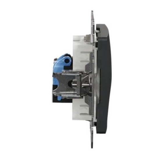 Комп'ютерна розетка Schneider Electric Sedna Design & Elements RJ45 кат. 6 STP чорна SDD114461