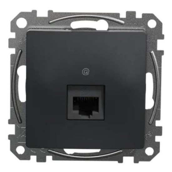 Комп'ютерна розетка Schneider Electric Sedna Design & Elements RJ45 кат. 6 STP чорна SDD114461