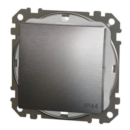 Одноклавішний перемикач Schneider Electric Sedna Design & Elements IP44 матовий алюміній SDD270106