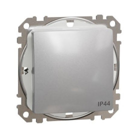 Одноклавішний перемикач Schneider Electric Sedna Design & Elements з кришкою IP44 алюміній SDD213106