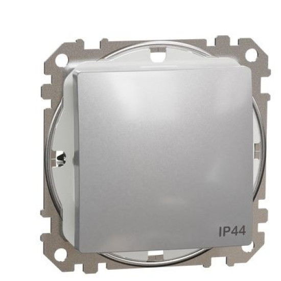 Одноклавішний перемикач Schneider Electric Sedna Design & Elements з кришкою IP44 алюміній SDD213106