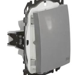 Одноклавішний перемикач Schneider Electric Sedna Design & Elements з кришкою IP44 алюміній SDD213106
