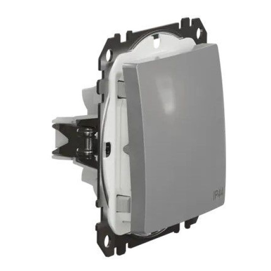 Одноклавішний перемикач Schneider Electric Sedna Design & Elements з кришкою IP44 алюміній SDD213106