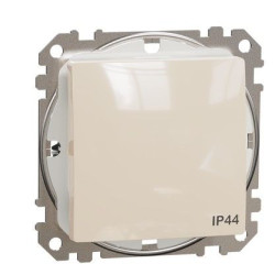 Одноклавішний перемикач Schneider Electric Sedna Design & Elements з кришкою IP44 бежевий SDD212106