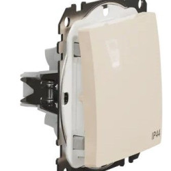 Одноклавішний перемикач Schneider Electric Sedna Design & Elements з кришкою IP44 бежевий SDD212106