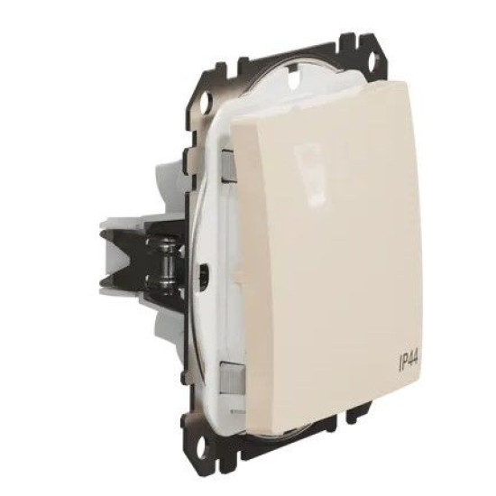 Одноклавішний перемикач Schneider Electric Sedna Design & Elements з кришкою IP44 бежевий SDD212106