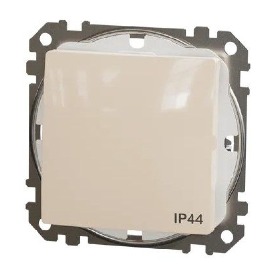 Одноклавішний перемикач Schneider Electric Sedna Design & Elements з кришкою IP44 бежевий SDD212106