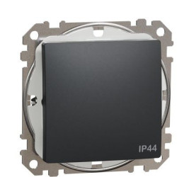 Одноклавішний перемикач Schneider Electric Sedna Design & Elements з кришкою IP44 чорний SDD214106