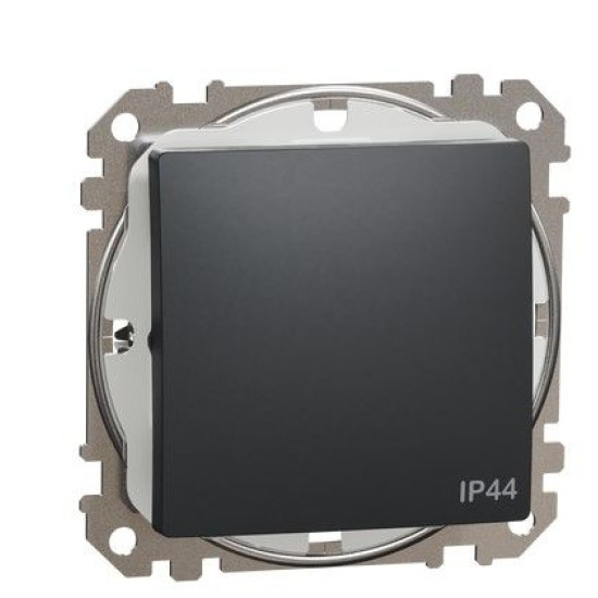 Одноклавішний перемикач Schneider Electric Sedna Design & Elements з кришкою IP44 чорний SDD214106