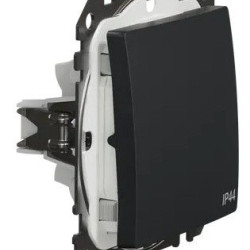 Одноклавішний перемикач Schneider Electric Sedna Design & Elements з кришкою IP44 чорний SDD214106