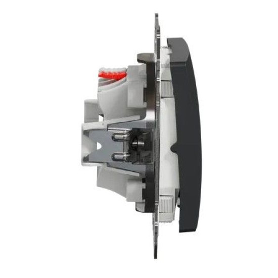 Одноклавішний перемикач Schneider Electric Sedna Design & Elements з кришкою IP44 чорний SDD214106