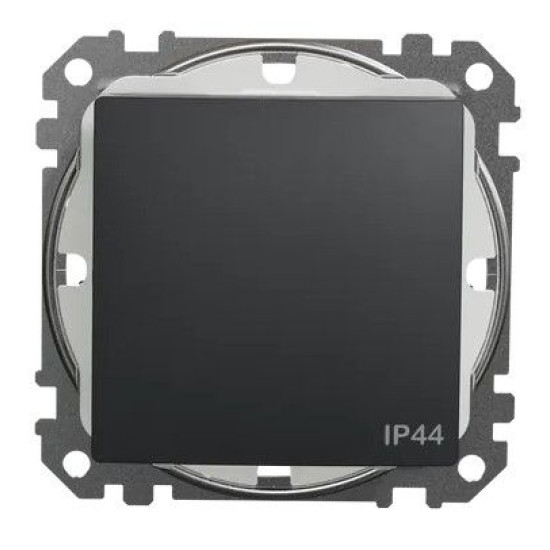 Одноклавішний перемикач Schneider Electric Sedna Design & Elements з кришкою IP44 чорний SDD214106
