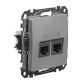 Подвійна комп'ютерна розетка Schneider Electric Sedna Design & Elements RJ45 кат. 5е UTP алюміній SDD113452