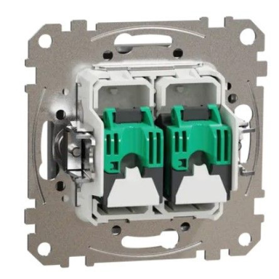 Подвійна комп'ютерна розетка Schneider Electric Sedna Design & Elements RJ45 кат. 5е UTP алюміній SDD113452