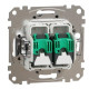 Подвійна комп'ютерна розетка Schneider Electric Sedna Design & Elements RJ45 кат. 5е UTP алюміній SDD113452