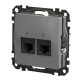 Подвійна комп'ютерна розетка Schneider Electric Sedna Design & Elements RJ45 кат. 5е UTP алюміній SDD113452