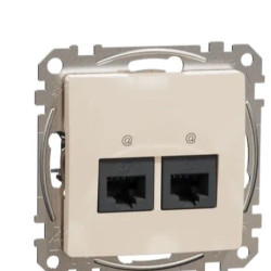 Подвійна комп'ютерна розетка Schneider Electric Sedna Design & Elements RJ45 кат. 5е UTP бежева SDD112452
