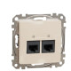 Подвійна комп'ютерна розетка Schneider Electric Sedna Design & Elements RJ45 кат. 5е UTP бежева SDD112452