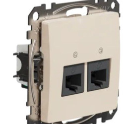 Подвійна комп'ютерна розетка Schneider Electric Sedna Design & Elements RJ45 кат. 5е UTP бежева SDD112452