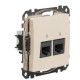 Подвійна комп'ютерна розетка Schneider Electric Sedna Design & Elements RJ45 кат. 5е UTP бежева SDD112452