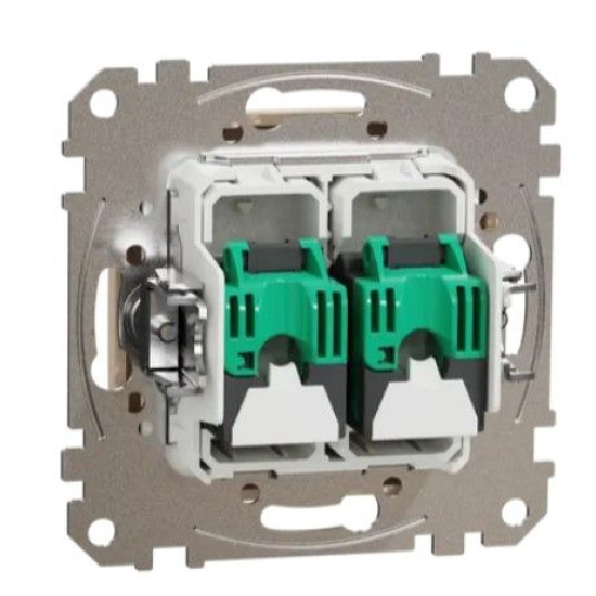 Подвійна комп'ютерна розетка Schneider Electric Sedna Design & Elements RJ45 кат. 5е UTP бежева SDD112452