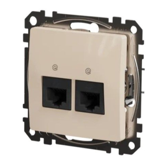 Подвійна комп'ютерна розетка Schneider Electric Sedna Design & Elements RJ45 кат. 5е UTP бежева SDD112452