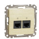 Подвійна комп'ютерна розетка Schneider Electric Sedna Design & Elements RJ45 кат. 5е UTP береза SDD180452