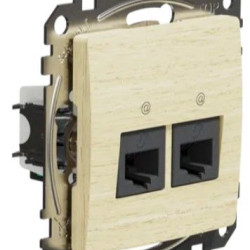 Подвійна комп'ютерна розетка Schneider Electric Sedna Design & Elements RJ45 кат. 5е UTP береза SDD180452