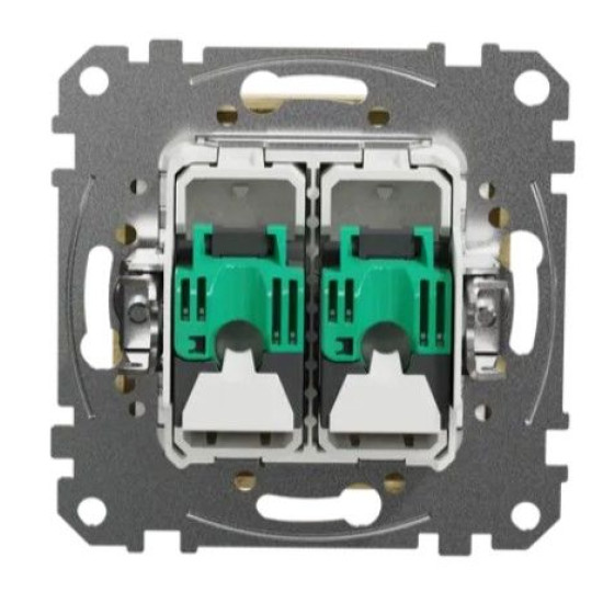 Подвійна комп'ютерна розетка Schneider Electric Sedna Design & Elements RJ45 кат. 5е UTP береза SDD180452
