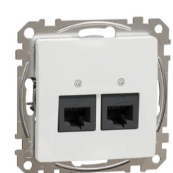 Подвійна комп'ютерна розетка Schneider Electric Sedna Design & Elements RJ45 кат. 5е UTP біла SDD111452