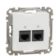 Подвійна комп'ютерна розетка Schneider Electric Sedna Design & Elements RJ45 кат. 5е UTP біла SDD111452