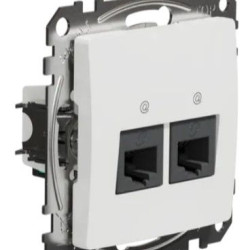 Подвійна комп'ютерна розетка Schneider Electric Sedna Design & Elements RJ45 кат. 5е UTP біла SDD111452