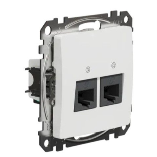 Подвійна комп'ютерна розетка Schneider Electric Sedna Design & Elements RJ45 кат. 5е UTP біла SDD111452