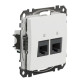 Подвійна комп'ютерна розетка Schneider Electric Sedna Design & Elements RJ45 кат. 5е UTP біла SDD111452