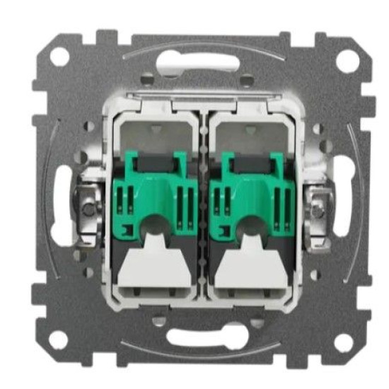 Подвійна комп'ютерна розетка Schneider Electric Sedna Design & Elements RJ45 кат. 5е UTP біла SDD111452