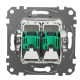 Подвійна комп'ютерна розетка Schneider Electric Sedna Design & Elements RJ45 кат. 5е UTP біла SDD111452