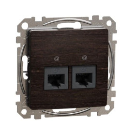 Подвійна комп'ютерна розетка Schneider Electric Sedna Design & Elements RJ45 кат. 5е UTP венге SDD181452