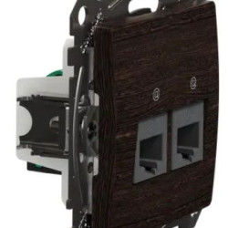 Подвійна комп'ютерна розетка Schneider Electric Sedna Design & Elements RJ45 кат. 5е UTP венге SDD181452