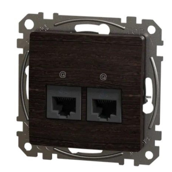 Подвійна комп'ютерна розетка Schneider Electric Sedna Design & Elements RJ45 кат. 5е UTP венге SDD181452