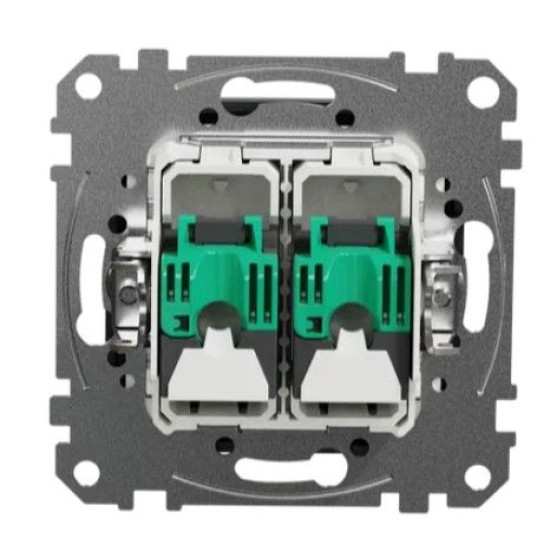 Подвійна комп'ютерна розетка Schneider Electric Sedna Design & Elements RJ45 кат. 5е UTP чорна SDD114452