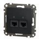 Подвійна комп'ютерна розетка Schneider Electric Sedna Design & Elements RJ45 кат. 5е UTP чорна SDD114452