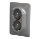 Подвійна розетка Schneider Electric Sedna Design з заземленням та шторками алюміній SDD313221