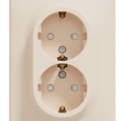 Подвійна розетка Schneider Electric Sedna Design з заземленням та шторками бежева SDD312221