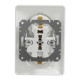 Подвійна розетка Schneider Electric Sedna Design з заземленням та шторками біла SDD311221